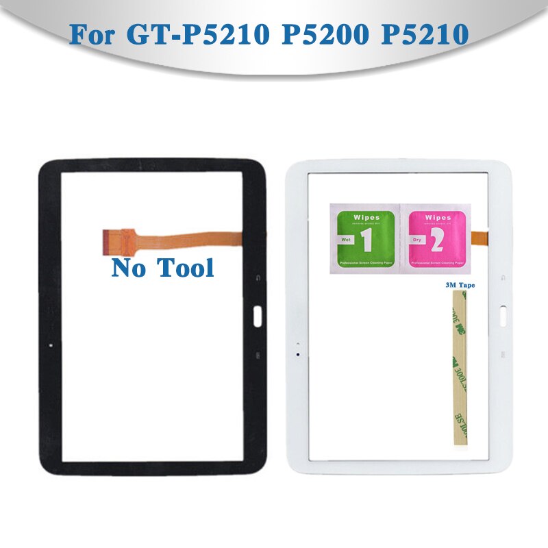 10.1 " voor samsung galaxy tab 3 10.1 gt-p5210 p5200 p5210 tablet touchscreen digitizer sensor voorste buitenste glazen lenspaneel