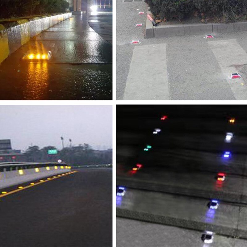 Solar Road Studs Traffic Safety Waterproof Home Compressive Wharf Step Plywood Lights Garden Horseshoe-Shaped Night Road Stud