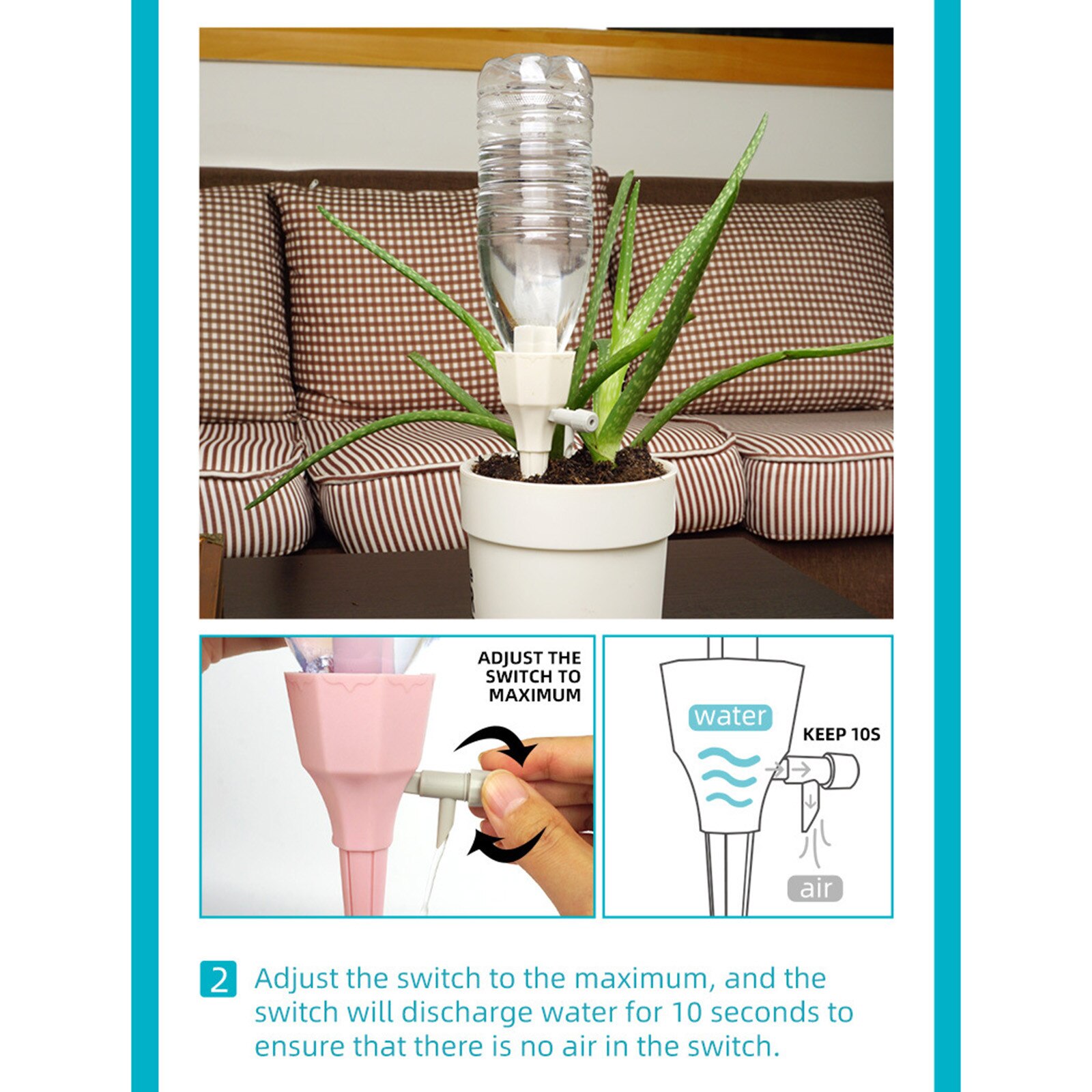 3PC Plant Water Dispenser Automatic Drip Irrigation Tool Flower Plant Garden Watering Kit Adjustable Water Self-Watering Device