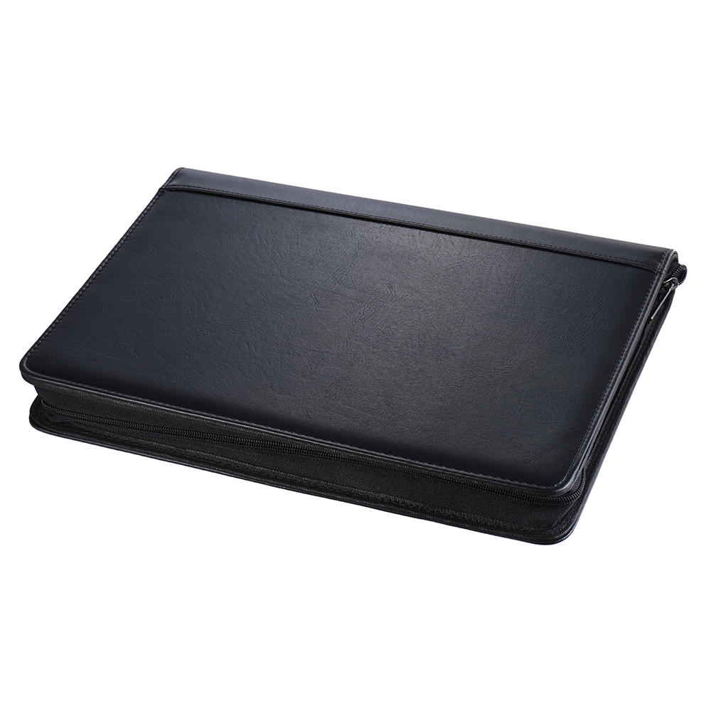 A4 PU Leather Document Folder Office Supplies Business Portfolio Padfolio Folder Document Case Organizer Zippered Closure