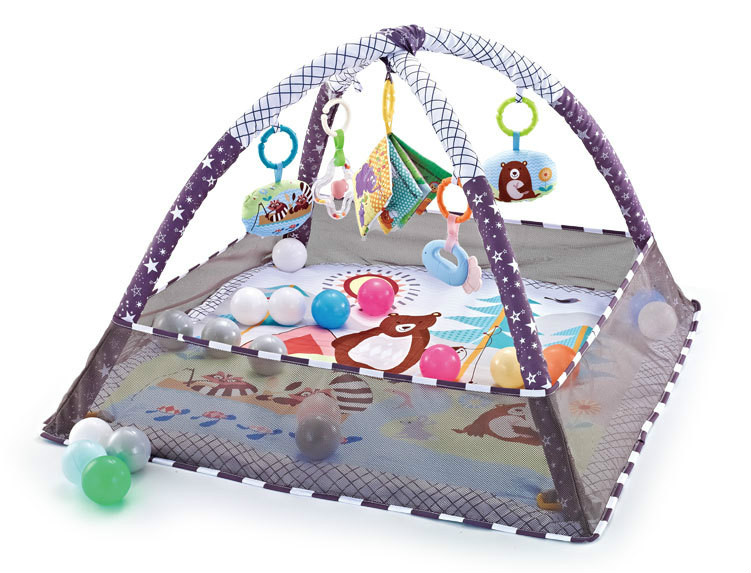 Baby 3 in 1 Play Mat Children Crawling Mat Blanket Newborn Rug Kids Activity Mat Gym Baby Tapete Infant Fitness Frame Guardrail: gray 31x31x21in