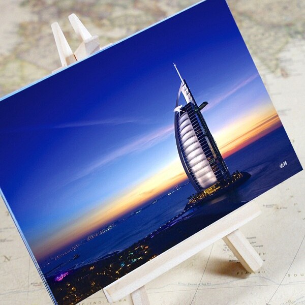 6 feuilles/ensemble charmante ville série paysage urbain carte postale carte de voeux carte de Message carte d'anniversaire: Dubai