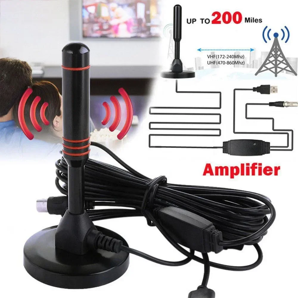 Antenne TV numérique HD intérieure, dab amplifié, 200 Beauté Ultra HDTV avec amplificateur, réponse rapide VHF/UHF, ensemble aérien extérieur