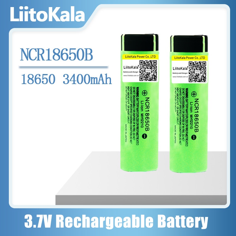 Liitokala-Pilas de litio recargables NCR18650B, originales, 3,7 V, 3400 mah
