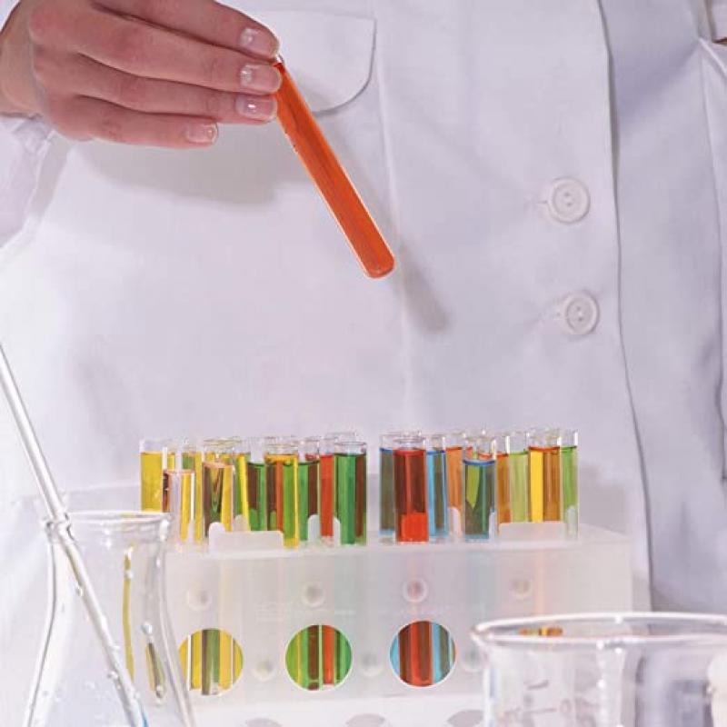 Tubo de ensayo de plástico transparente, accesorio con tapón de corcho, Fondo en forma de U, ideal para laboratorio o recuerdos de boda, especias, 20 piezas