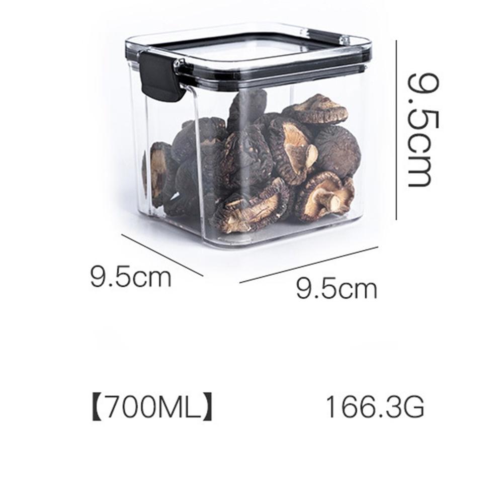 Hem matlagringsbehållare slitstark plast 460ml, 700ml, 1300ml, 1800ml flerkornstankar genomskinliga burkar: 700ml