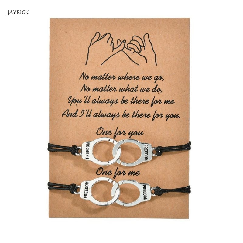 Handgemaakte Politieagenten Handboeien Vrijheid Justice Charme Mode Armbanden Vriendschap Paar Lover Armbanden Kit Unisex