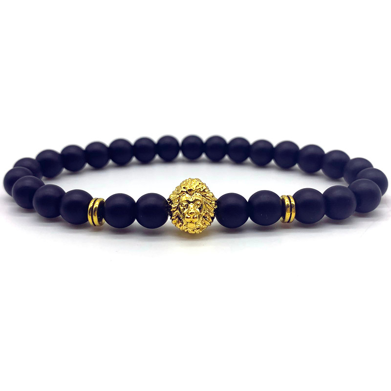 Lion Crown Bedelarmband Mannen Zirconia 8 Mm Stone Bead Armband Voor Mannen Sieraden Pulsera Hombre: 2