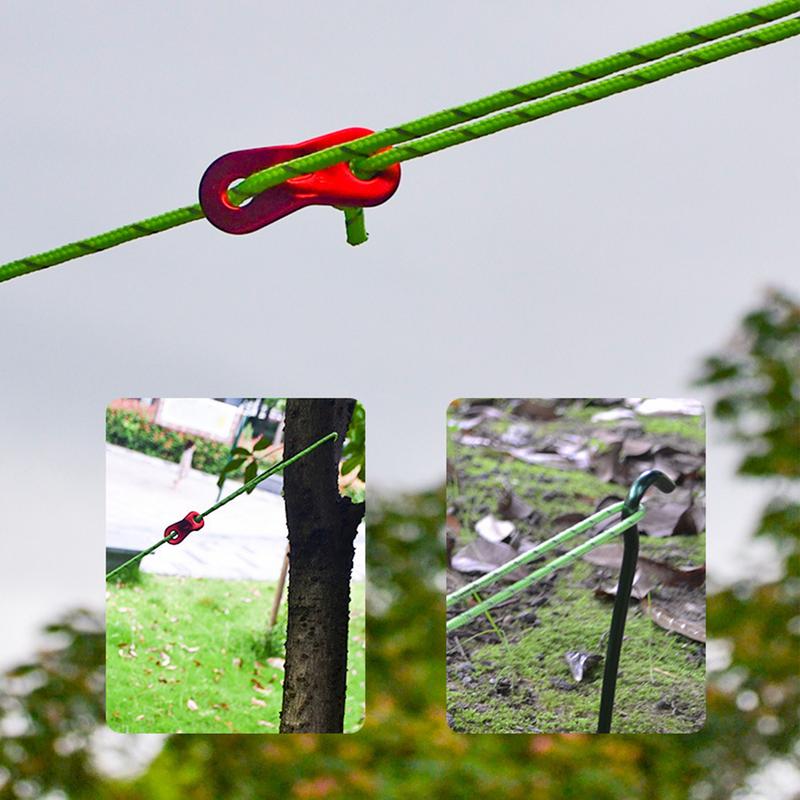 4M Outdoor Tentkoord Reflecterend Paracord Tenttouw Lichtgewicht Campingtouw Met Scheerlijnen Richter Spanner Pouch Voor Tent Tarp
