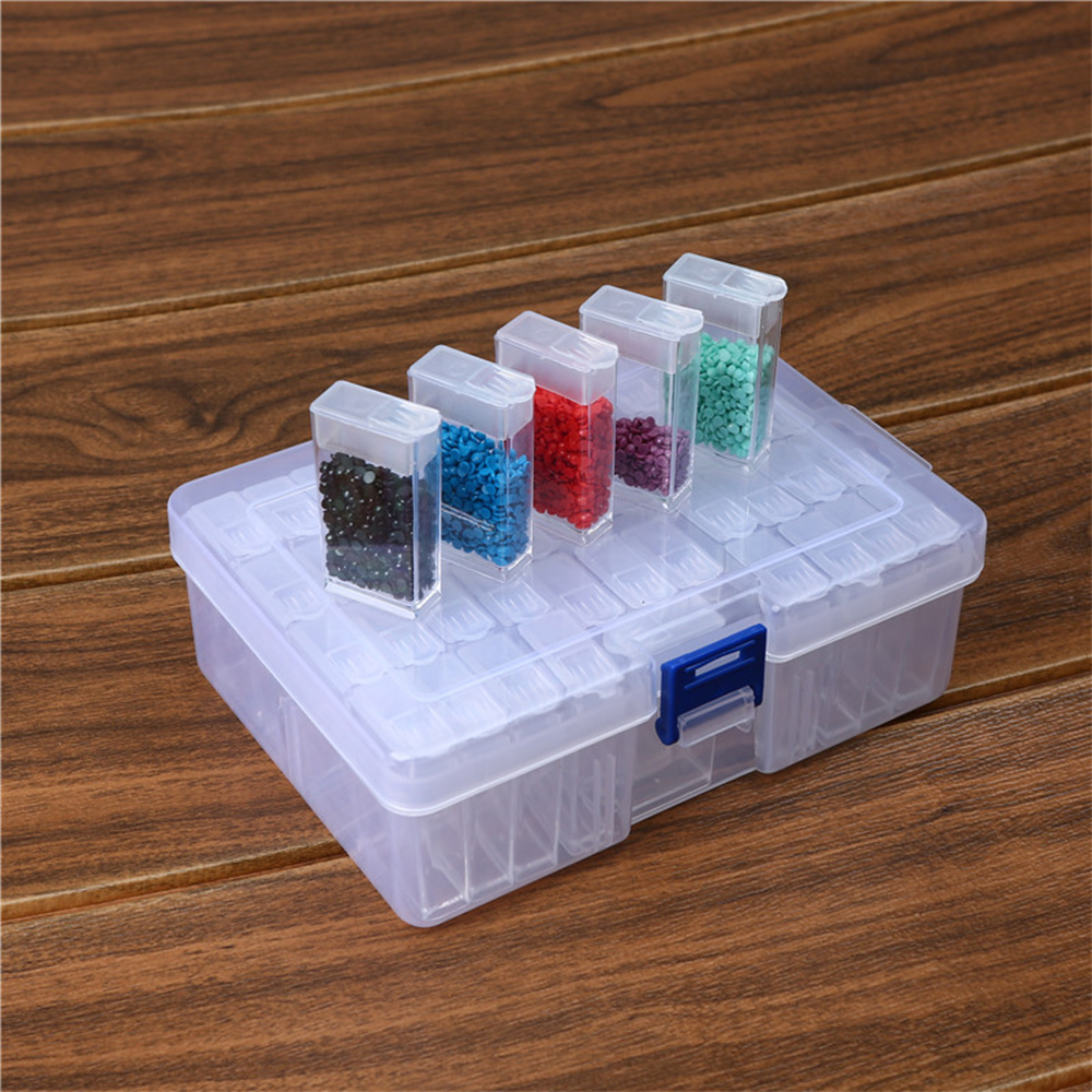 Diamond Embroidery Storage Box Muti-Grids Painting Accessory Beads Clear Case Carry Organizer Transparent Container Holder