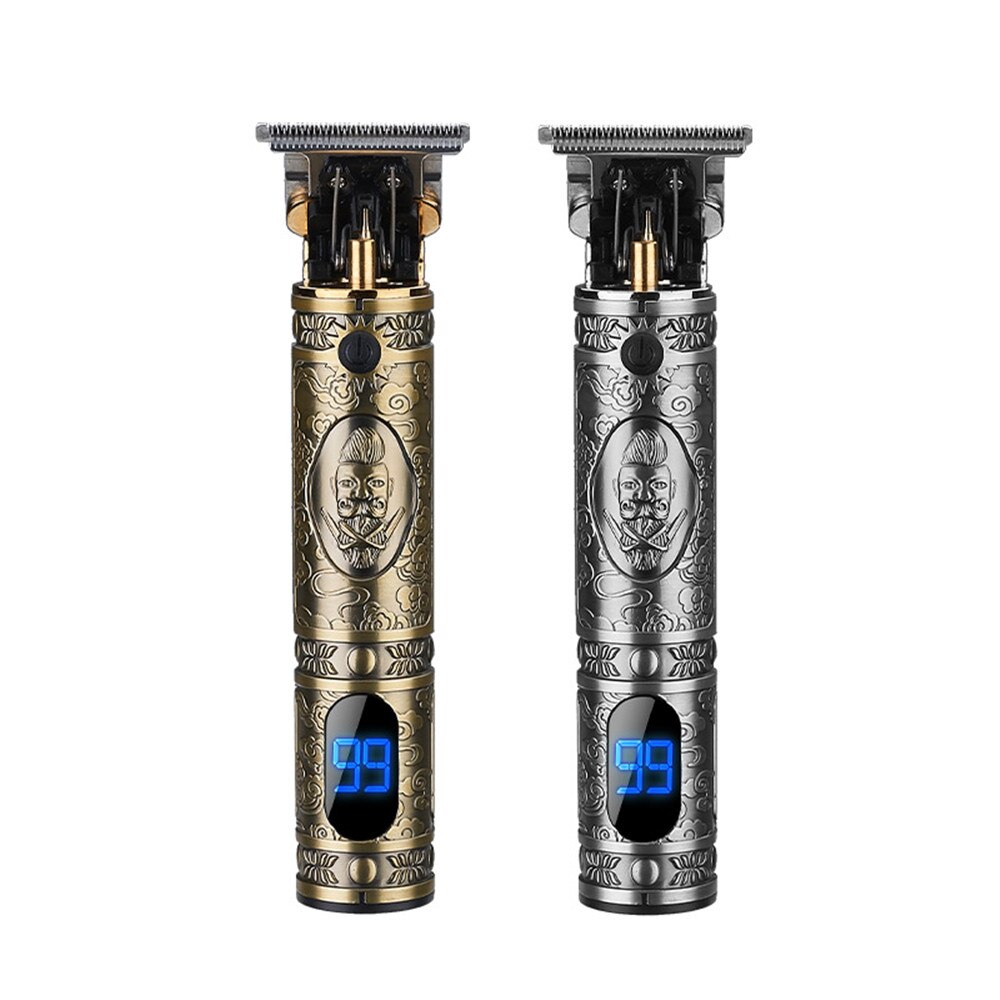 T9 métal électrique tondeuse à cheveux 10W LCD affichage tondeuse à cheveux Portable sans fil tondeuses à cheveux USB rasoir pour homme cheveux Style outil