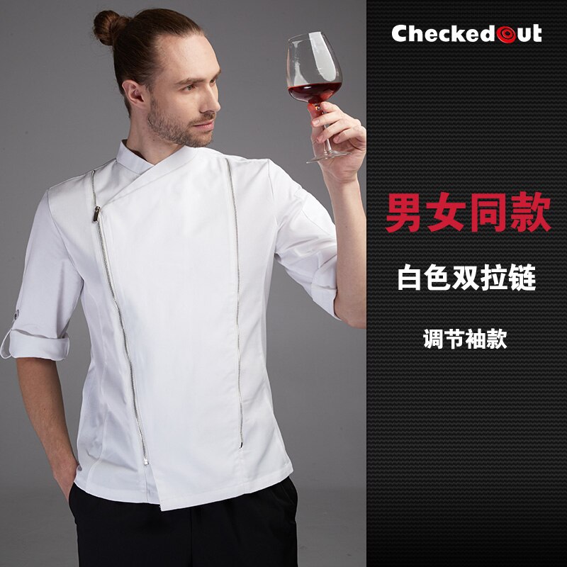 Hotsale sommer kortermet kul pustende kokkeskjorte herre unisex restaurantuniform hvit hotelluniform hotelluniform: Hvit / Xxl