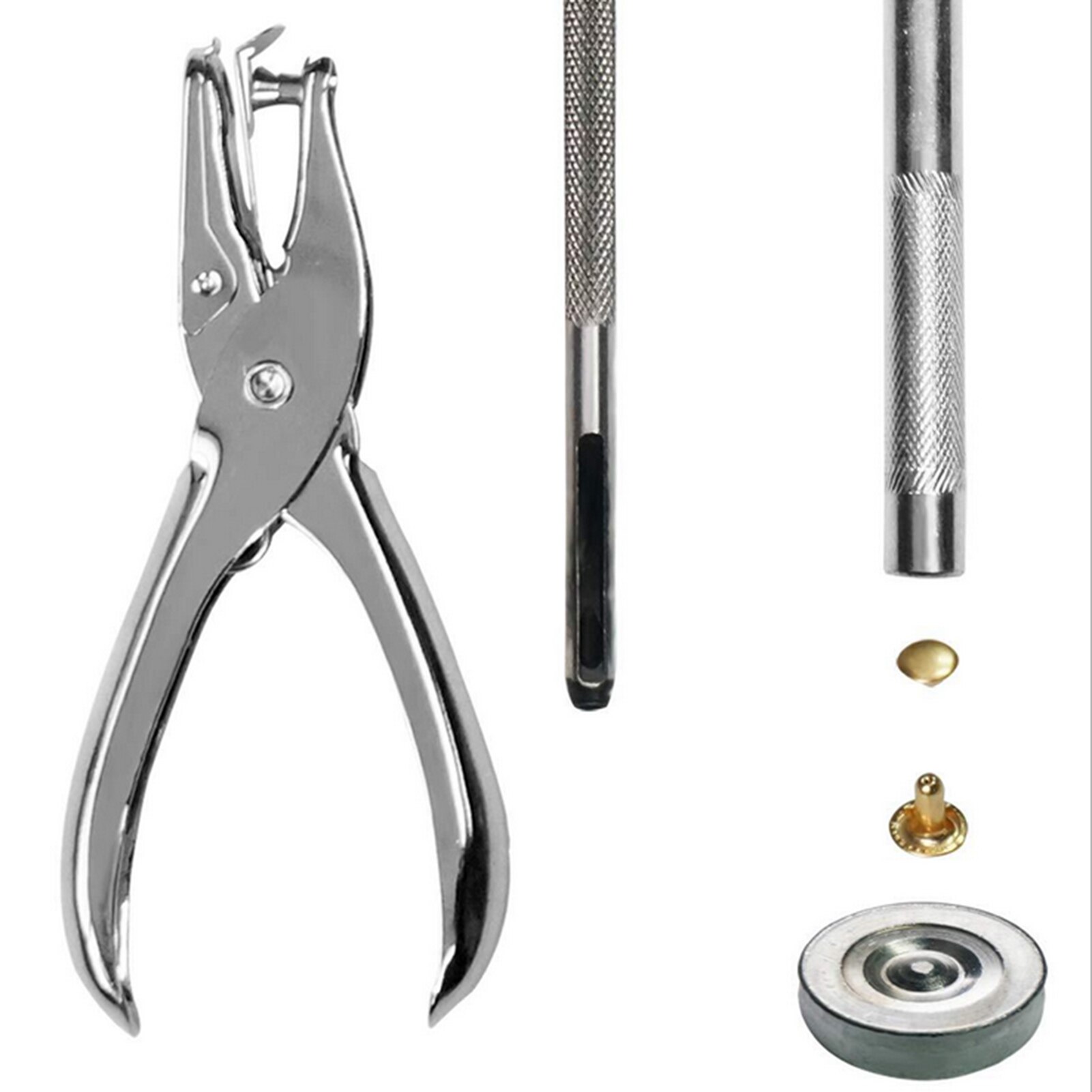 360 Sets 3 Sizes Leather Rivets Double Cap Rivet Tubular Metal Studs with 4 Fixing Set Tools for DIY Leather Craft