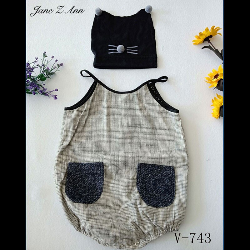 Jane z ann kinderfotografie kleding baby 6 maanden 1 jaar studio fotoshoot outfits hoed + kleding: V -743 3-6 maanden