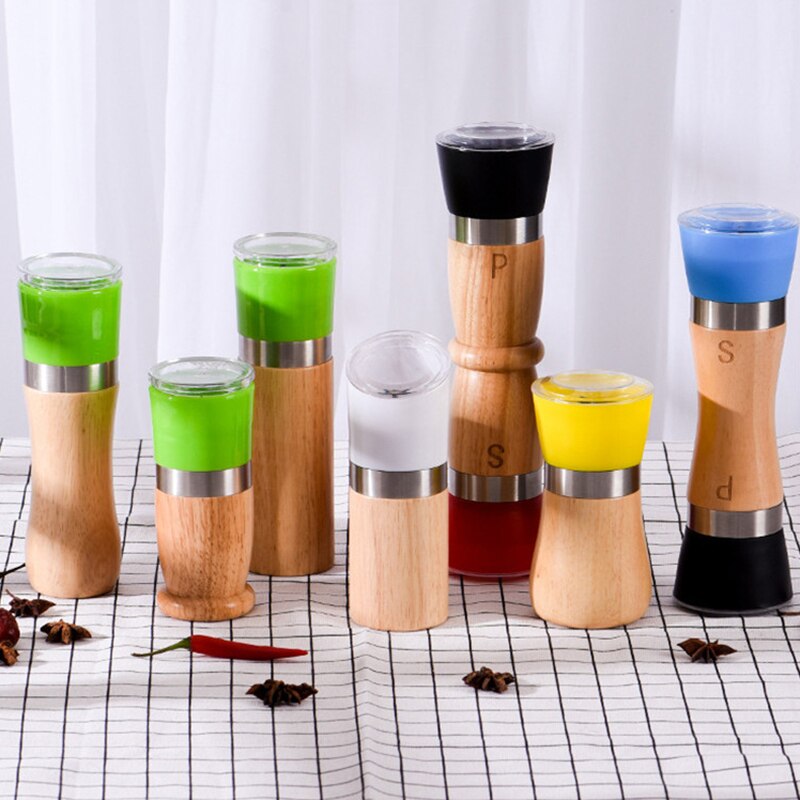 Mini handmatige pepermolen hout + plastic handmatige peper zout kruidenmolen molen kruiden voor keuken maalgereedschap accessoires