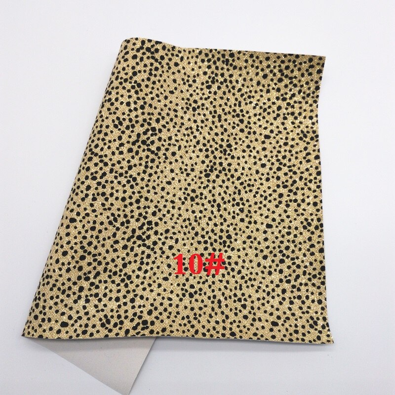 Vinilo de tamaño A4 de 21X29 CM Glitterwishcome para lazos impresos puntos de cuero brillante Fabirc hojas de cuero de imitación para lazos ¡GM340B: 10