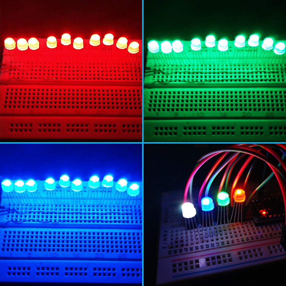 5-1000 stks DC5V Diffuus Ronde hoed RGB LED met WS2811 5mm F5 8mm F8 pixels Arduino led chips RGB full kleur adresseerbare LEDs