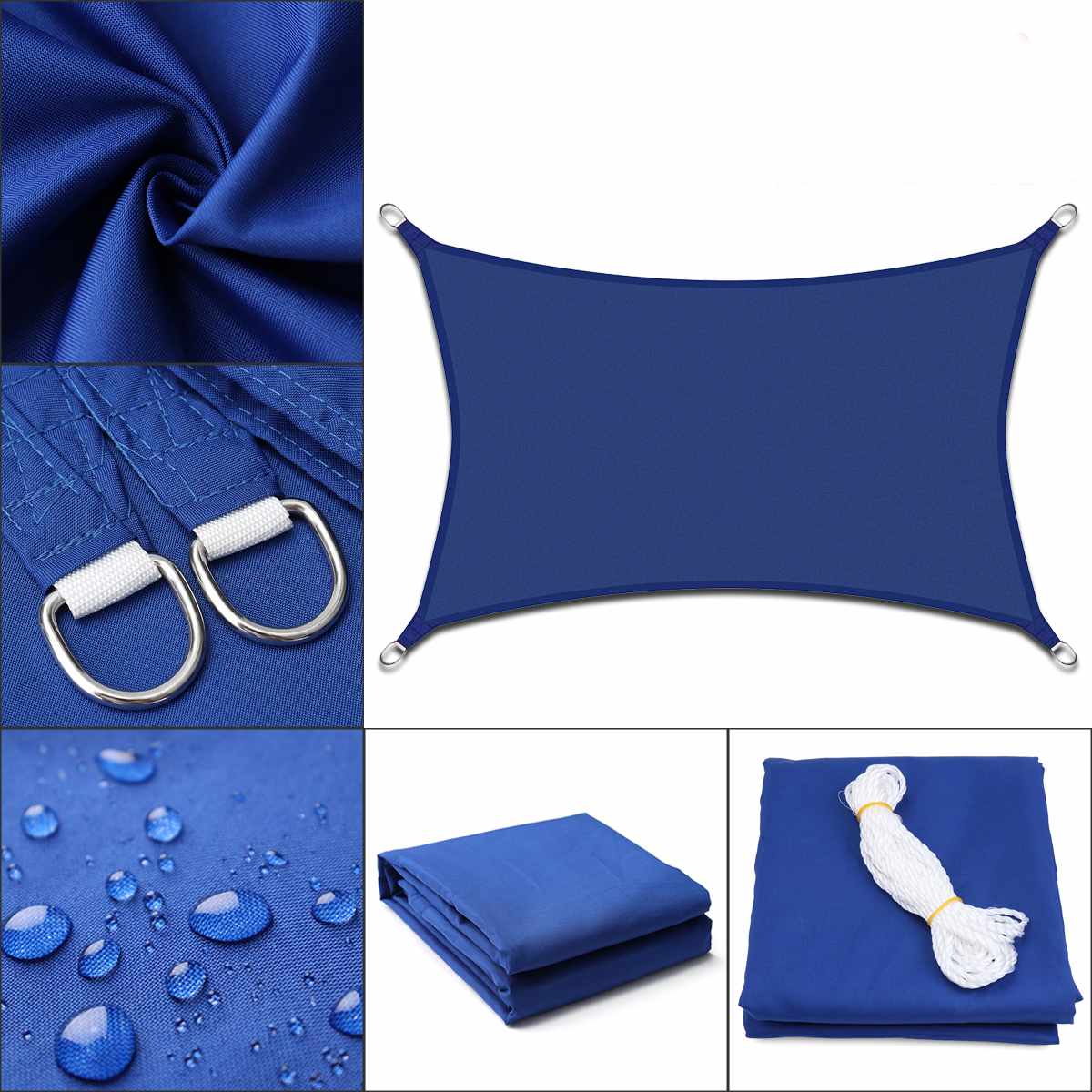 2.5x3 14 color Sun Shade Sail Outdoor Patio Lawn Pool Rectangle Cover Block Canopy Swimming Pool Cover Sunscreen Tent Waterproof