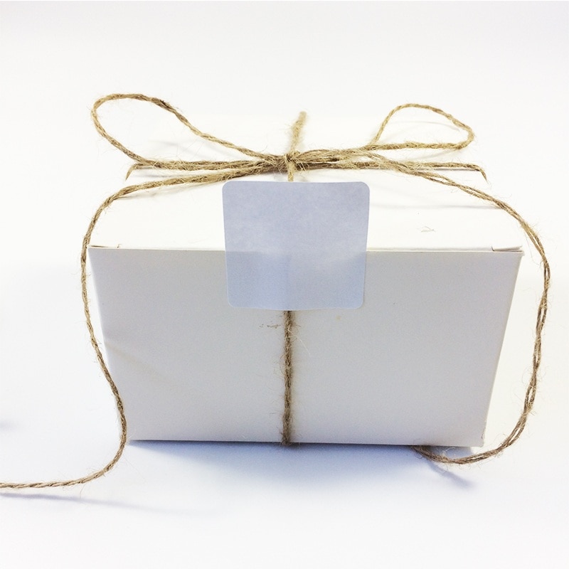 100PCS White colour Square kraft Blank Sealing sticker DIY package label paper stickers