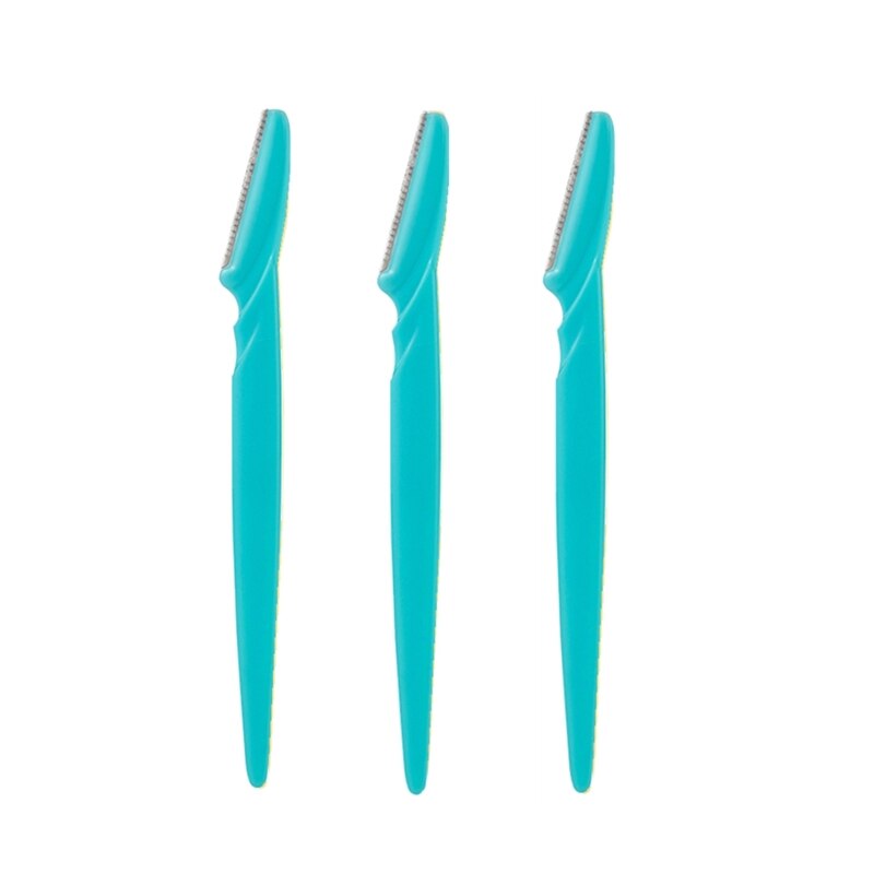 3 Stks/set Wenkbrauw Trimmer Eye Brow Haar Remover Facial Razor Wenkbrauwen Blades Scheerapparaat Scherpe Draagbare Set Vrouwen Beauty Make-Up Tool kit: Blue