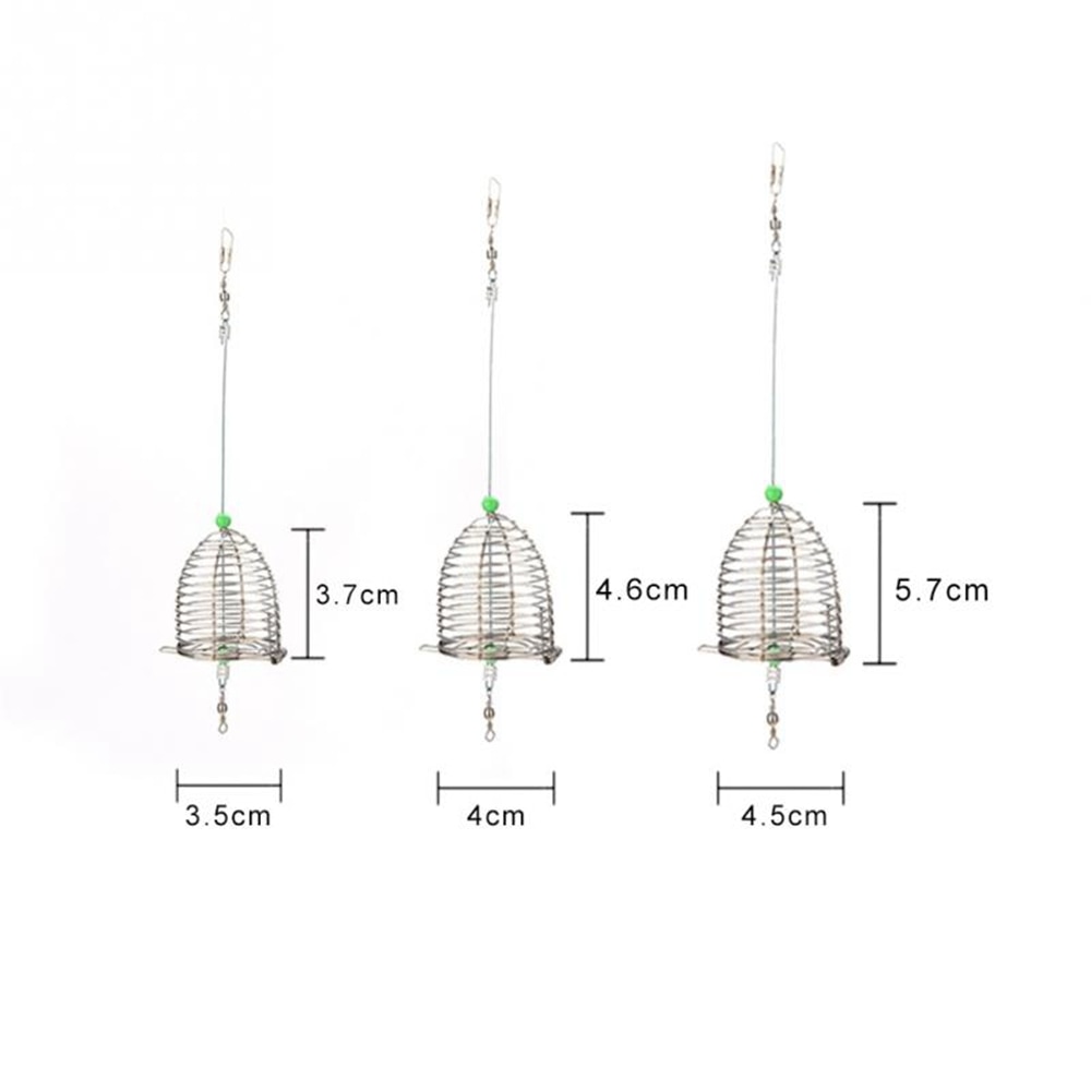 1 stks 3 Soorten Grootte Roestvrij Staaldraad Val Snare Pit Kooi Kleine Vis Aas Ronde Mand Lade Visgerei gereedschap Voor Vissen