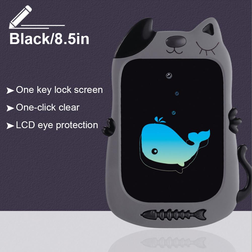 8.5 Inch Writing Tablet LCD Drawing Board Graffiti Pad For Children Writing Learning Scribble Board For Kids: Black