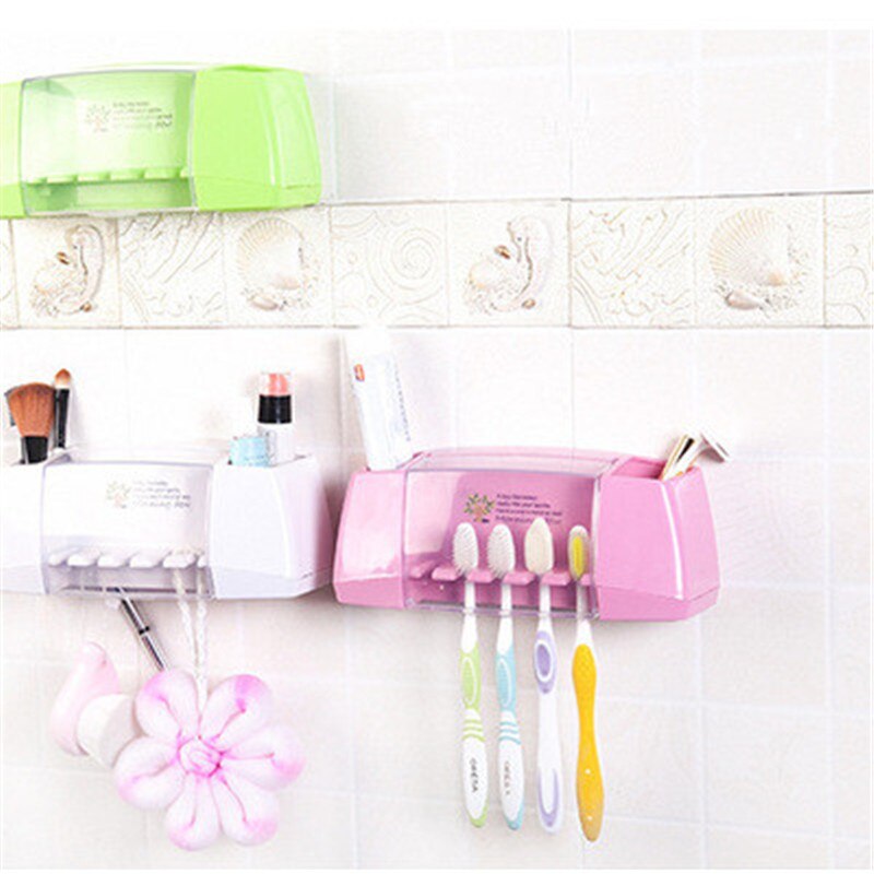 1pc Suction Hooks Toothbrush Holder Toothpaste Holder Bathroom Sets Tooth Brush Cup Container Bathroom Shelves Bath Accessories