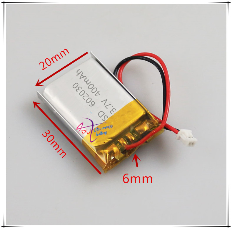 Li-po ZH1.25 3.7 V 400 mAh 602030 lithium polymeer batterij punt lezen pen met 1.25 audio opname plug