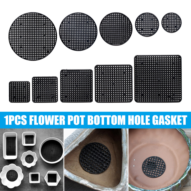 Plastic Flower Pot Bottom Hole Mesh Potted Plant Prevent Soil Loss Net Tools Black EIG88