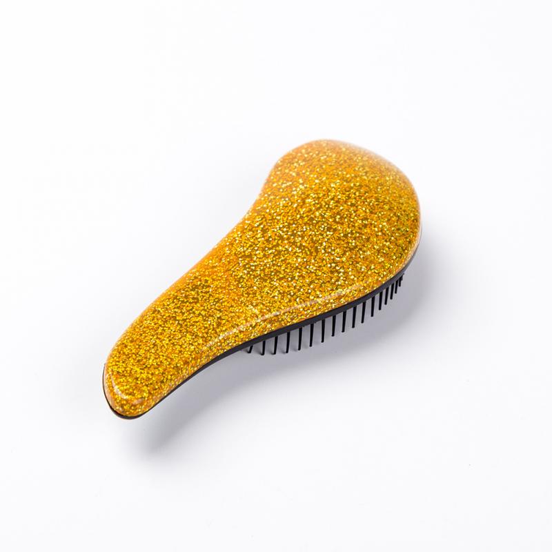 Beauty – Mini peigne chauffant Anti-statique pour Massage du cuir chevelu, brosse à cheveux démêlante, artisanat à paillettes, accessoires de coiffure: 01
