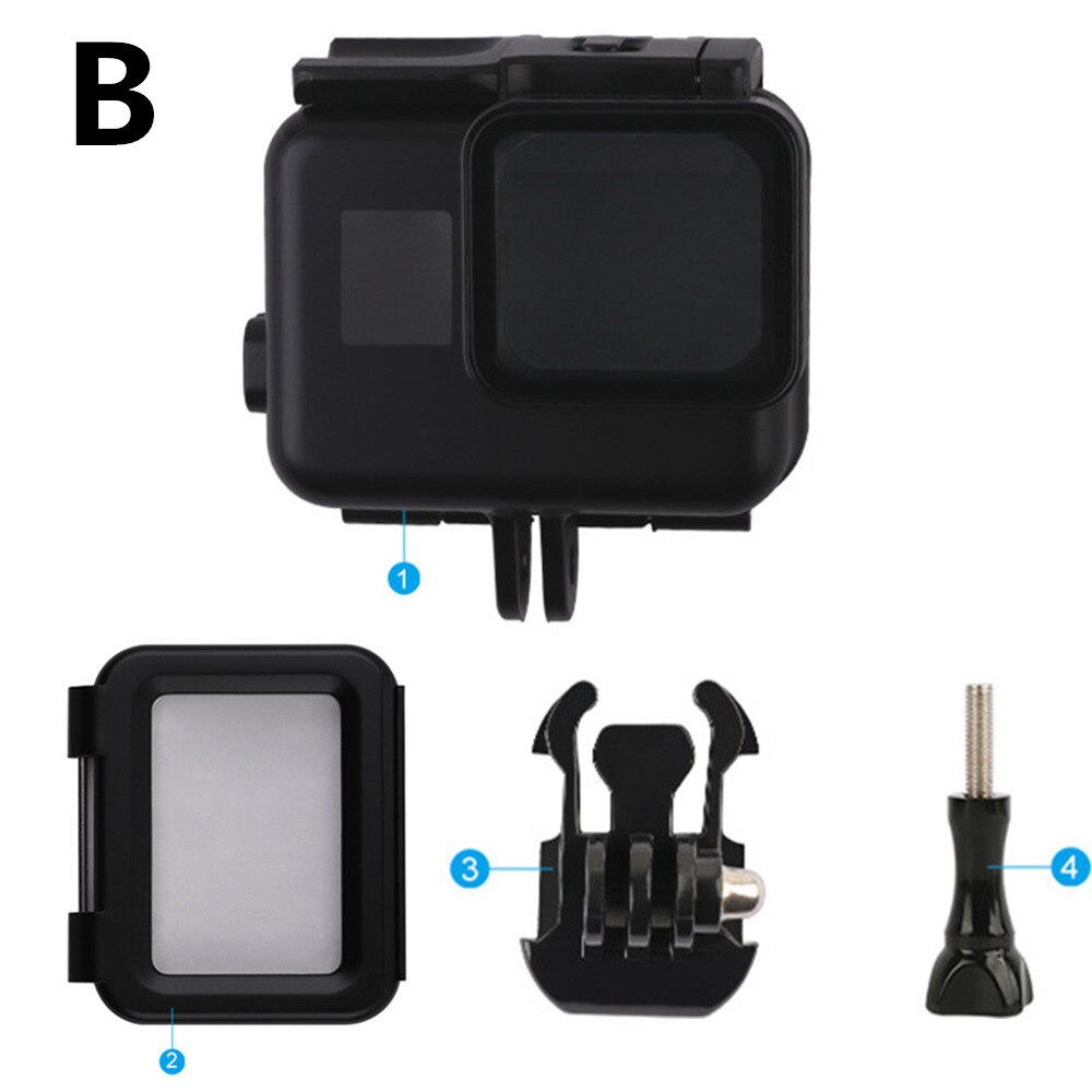 60m undervattensdyk vattentätt fodral för gopro hero 5 6 7 svart accesorios husbox för go pro 7 6 5 actionkameratillbehör: B vattentät