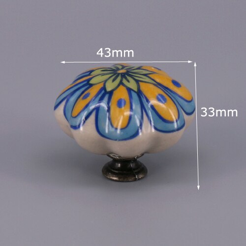 1x barnerom skuff knott håndtak fargerik gresskar stil kommode trekk keramisk kjøkken skap håndtak knott møbler maskinvare: E