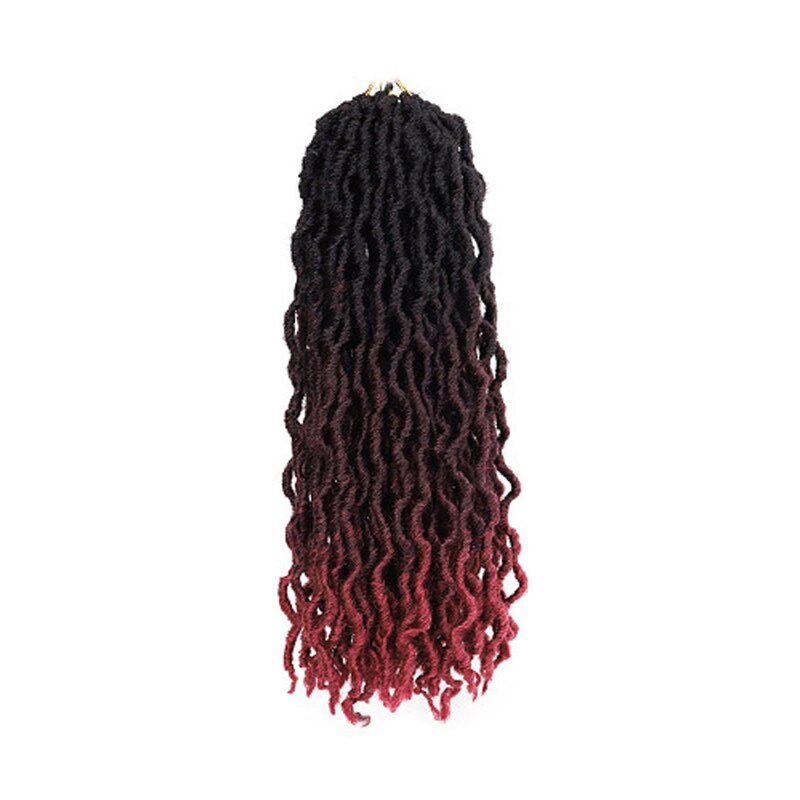 Curly Crochet Braids Hair Extensions 18 Inch Ombre Blond Soft Goddess Synthetic Braids Crochet Braids Hair: C3
