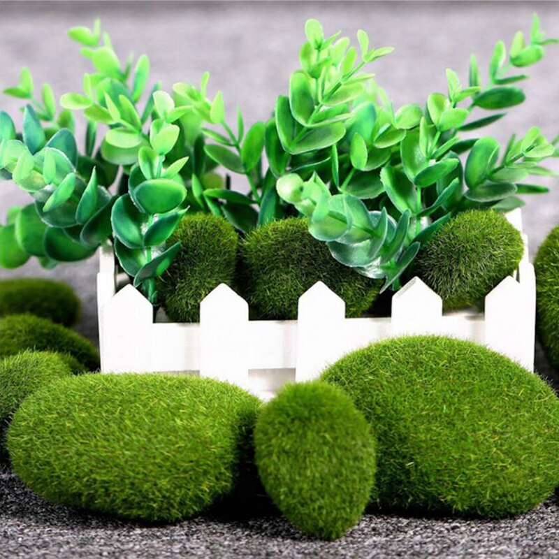 20Pcs 3 Size Kunstmatige Mos Steen Rock Groen Mos Bedekt Diy Thuis Tuin Decoratie
