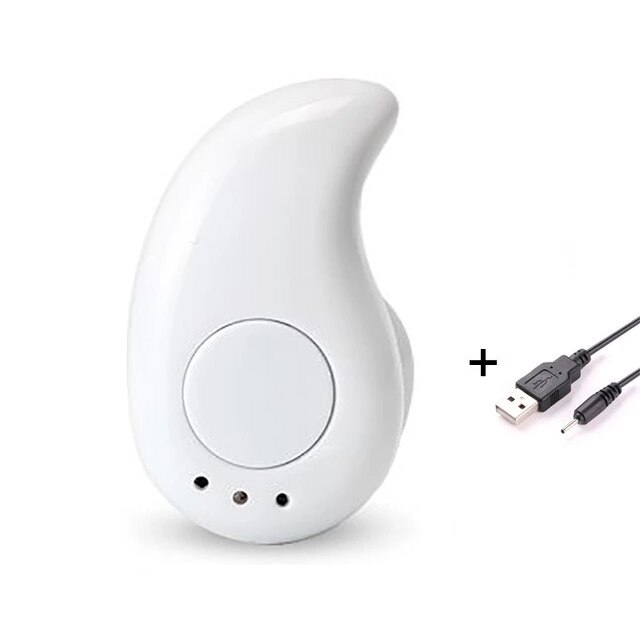 Meuyag Mini Onzichtbare Draadloze Bluetooth Sport Oortelefoon Oorhaak Handsfree Headset Met Microfoon Voor Samsung Huawei Smart Telefoon: White