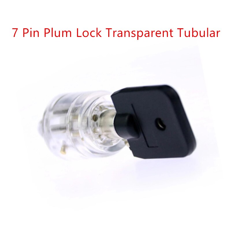 7 Pin Plum Lock Transparent Tubular Lock Cylinder Visible Pick Cutaway Practice View Padlock Training Skill For Locksmith