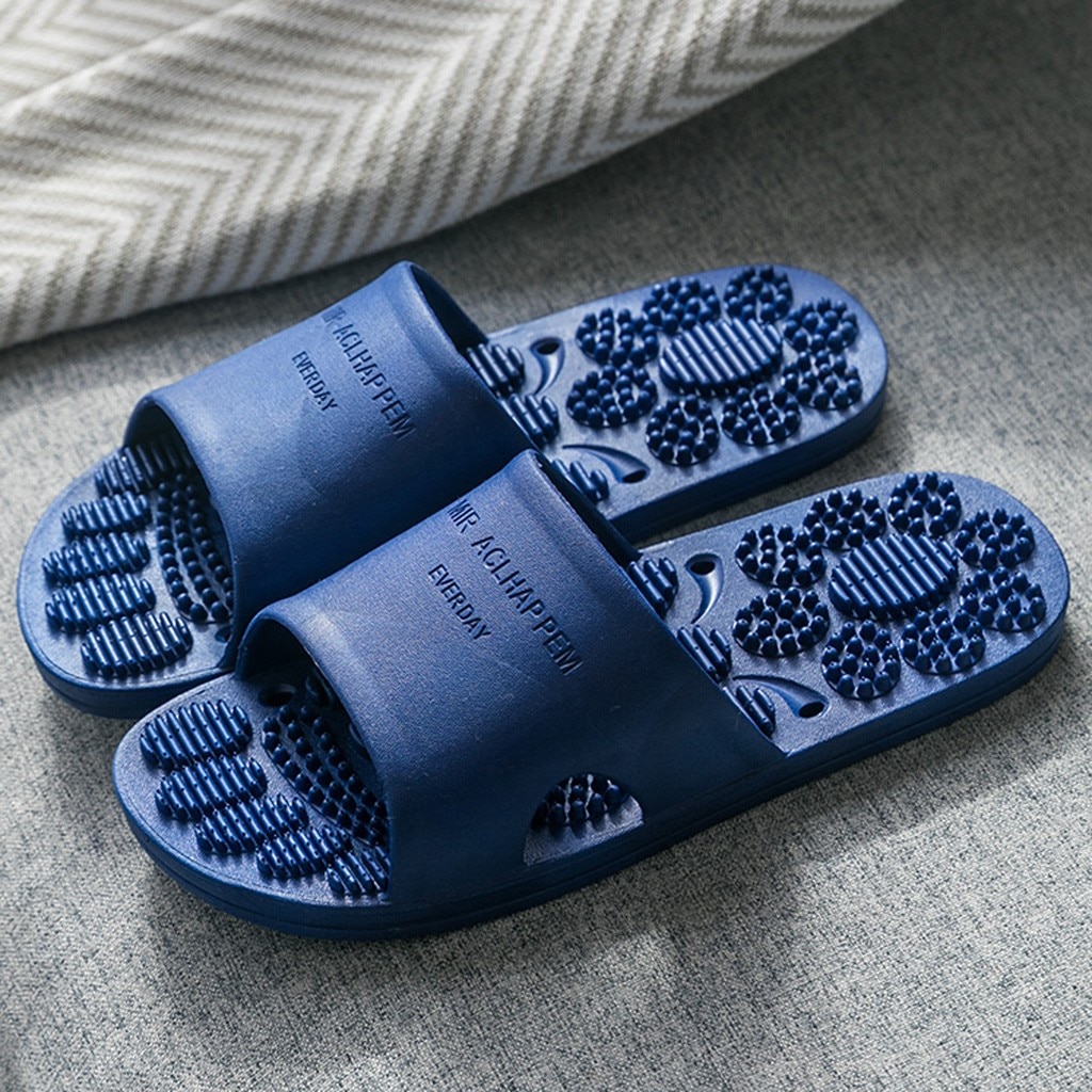 Zapatillas para hombre ducha piscina Sandalias masaje zapatillas suave Ultra Luz Baño pantuflas hogar calzado hombres пляжные тапки мужские: DB / 45