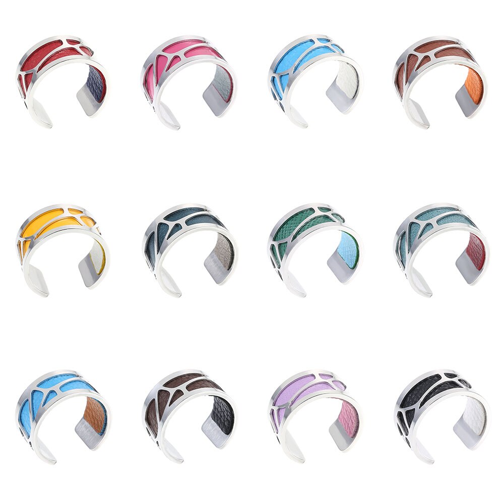 Cremo Open Resizable Rvs Ring Voor Vrouwen Verwisselbare Lederen Ring Bijoux Bagues Giet Femme Anillos