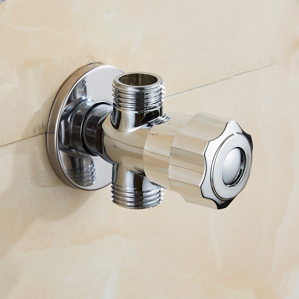 G1/2' Copper 3-Way T-adapter angle valve 1 inlet 2 outlet triangle valve stop valve bathroom accessories Brass Tap Control Valve