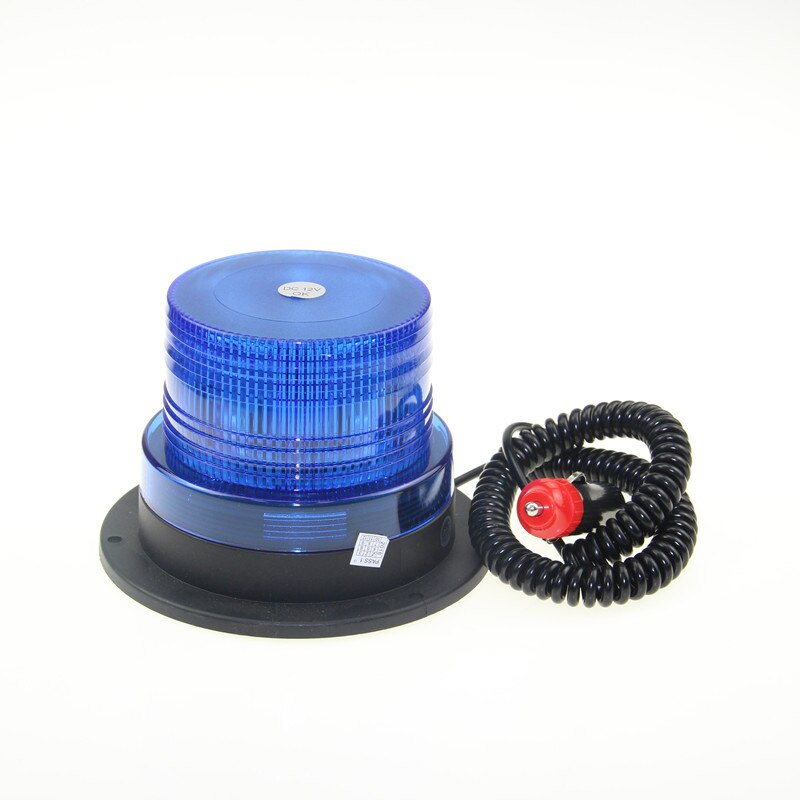 4 "tommer dome 12 led magnet mount konstruktion køretøj bil advarsel strobe lys beacon rav rød blå politi blinkende lys: Blå