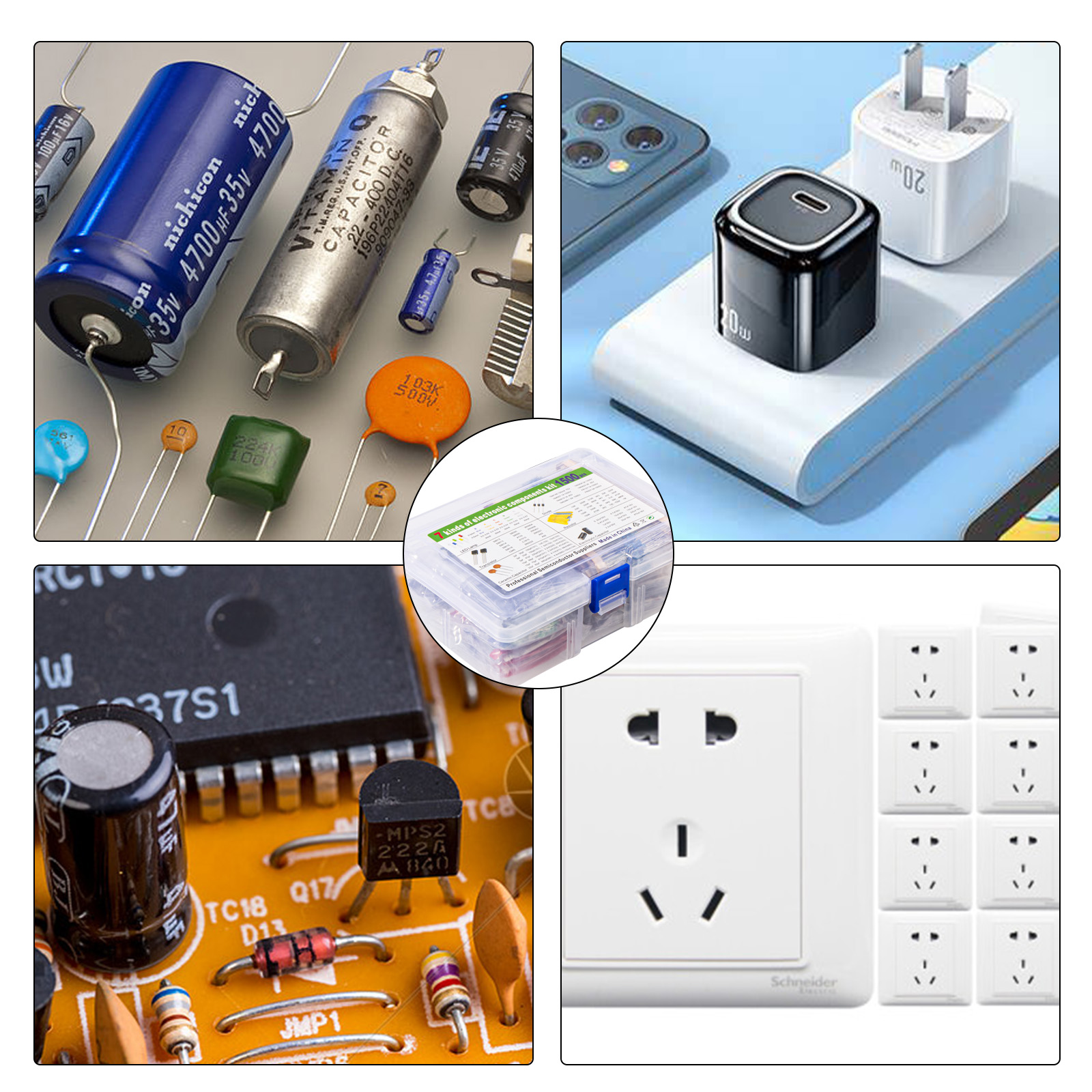 1500 Stuks Elektronica Component Assortiment Kit Condensatoren Led Diode Gelijkrichter Weerstand Transistor Voor Arduino Diy Project