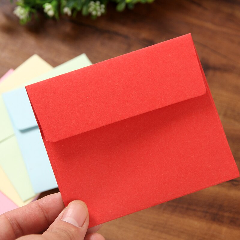100/ sets effen enveloppen 9*10cm sets blanco kaarten verkrijgbaar in verschillende kleuren retro envelop