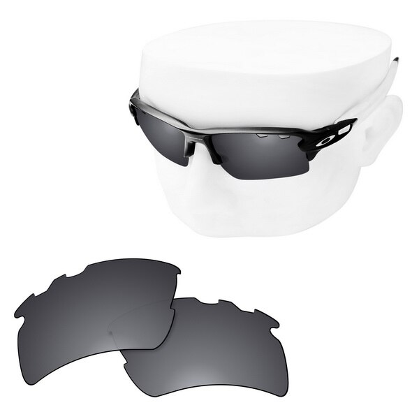 Verres de remplacement anti-rayures OOWLIT pour-lunettes de soleil polarisées Antix gravées Oakley: Black Chrome