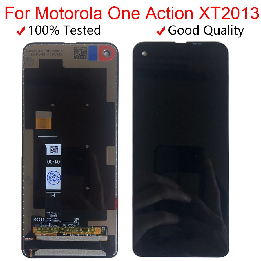 100% Original testé capteur de verre pour Motorola Moto One Action XT2013 P50 6.3 "LCD écran tactile écran numériseur assemblée