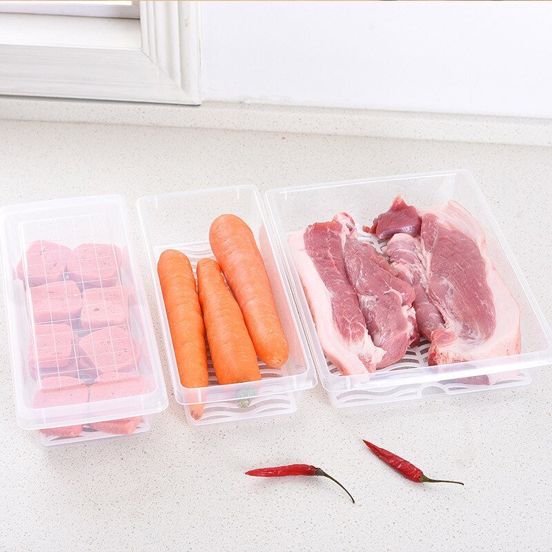 Refrigerator Food Storage Box With Lid Meat Vegetable Fresh-keeping Container Kitchen Fridge Cabinet Freezer Storage Box Case