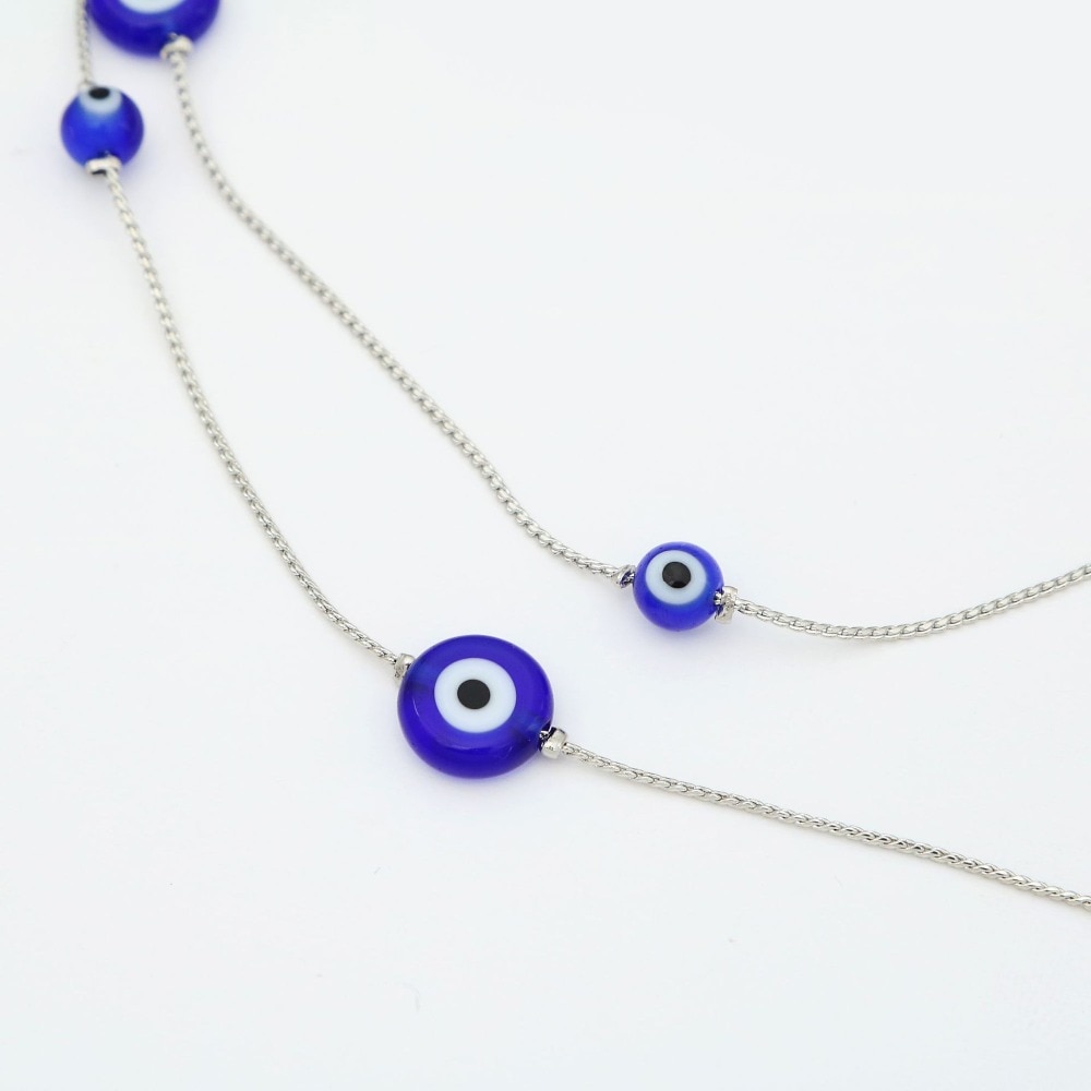 Lunettes perles de cristal bleues | Cordon lanière, corde mauvais œil, lunettes cordon lunettes, support de sangle, bracelet de cou pour lunettes