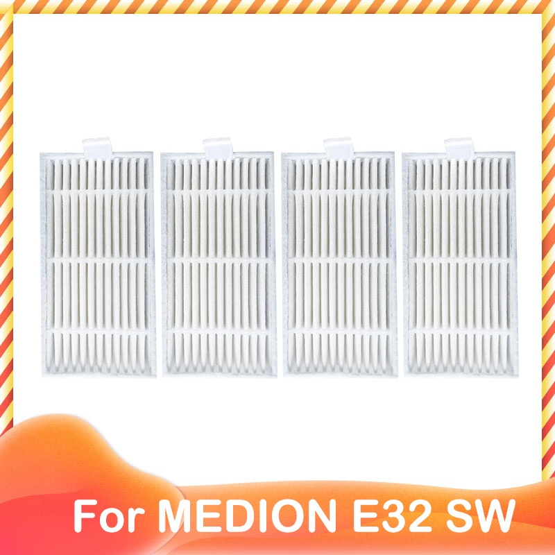 Replacement For MEDION ‎E32 SW Robot Vacuum Cleaner Accessories Spare Side Brush HEPA Filter Mop Cloth Wipe Rag: Light Grey