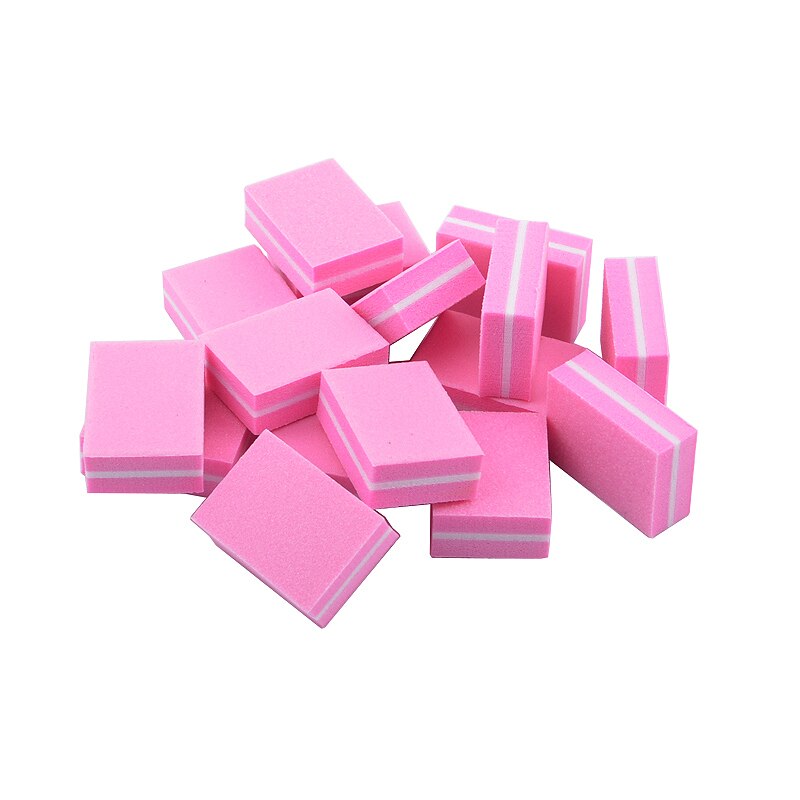 100 stuks nagelvijlen 100/180 spons mini schuurblok nagelvijl bufferblok voor polijsten slijpen nail art tips gereedschap