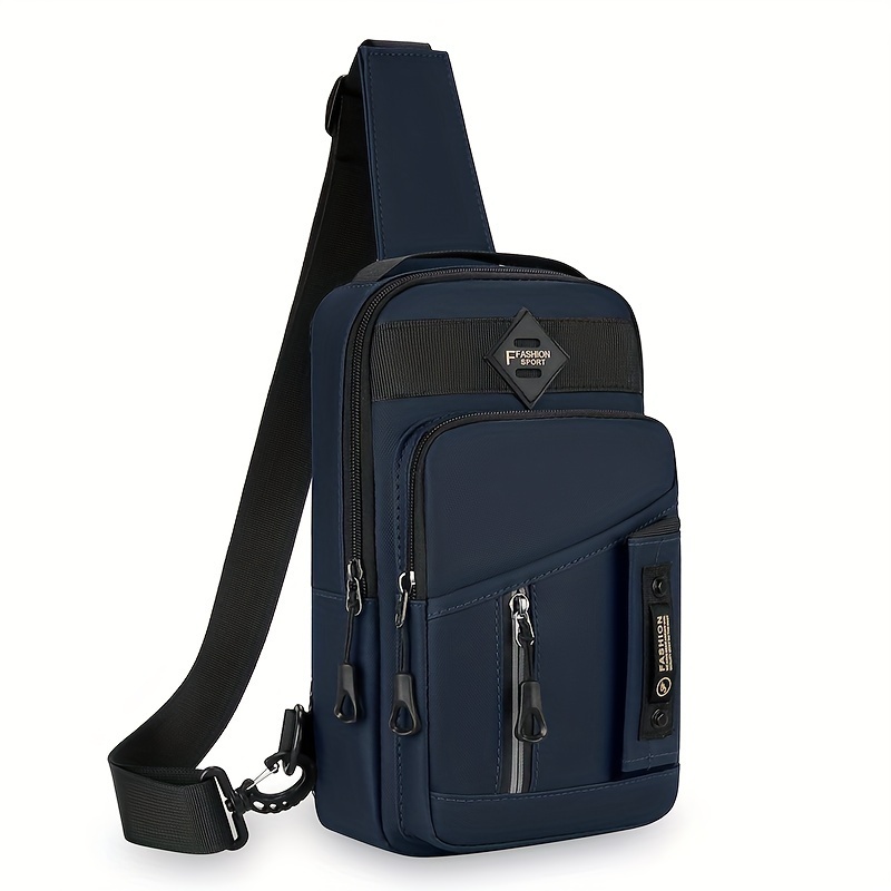 Herre skuldertasker brysttaske multifunktionelle crossbody-tasker rejseslyngetaske: Blå