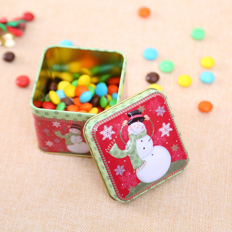 Christmas Tin Box Package Wedding Party Candy Baking Cookies Biscuit Case Container Christmas Decoration for Home